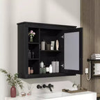 Mobiletto portamedicine rettangolare FAMYYT 35 pollici L x 28 pollici H da superficie con specchio, specchio ad alta definizione, ampio spazio di archiviazione