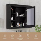 Mobiletto portamedicine rettangolare FAMYYT 35 pollici L x 28 pollici H da superficie con specchio, specchio ad alta definizione, ampio spazio di archiviazione