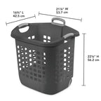 Sterilite Cesto per bucato Ultra con ruote, 60 litri con manici, grigio, confezione da 4