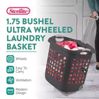 Sterilite Cesto per bucato Ultra con ruote, 60 litri con manici, grigio, confezione da 4