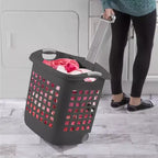 Sterilite Cesto per bucato Ultra con ruote, 60 litri con manici, grigio, confezione da 4