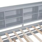 Daybed con letto estraibile, letto a piattaforma in legno con ripiano portaoggetti e porte di ricarica USB, letto basso per bambini, ragazzi e adulti