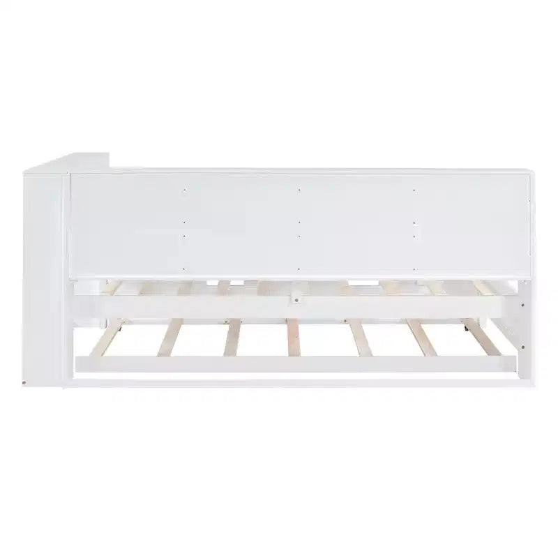 Daybed con letto estraibile, letto a piattaforma in legno con ripiano portaoggetti e porte di ricarica USB, letto basso per bambini, ragazzi e adulti