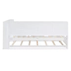Daybed con letto estraibile, letto a piattaforma in legno con ripiano portaoggetti e porte di ricarica USB, letto basso per bambini, ragazzi e adulti