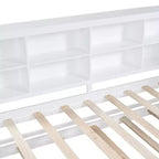 Daybed con letto estraibile, letto a piattaforma in legno con ripiano portaoggetti e porte di ricarica USB, letto basso per bambini, ragazzi e adulti
