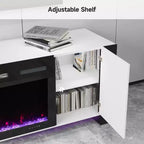 Mobile TV Real Relax da 70 pollici per TV fino a 80 pollici con camino elettrico e luci LED Centro Intrattenimento