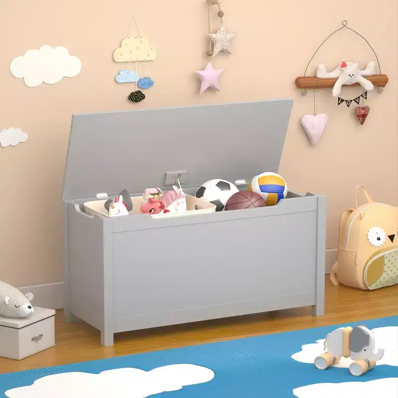 Whisen Kids Contenitore Porta Giocattoli, Mobili Contenitori Utility con Coperchio a Cerniera di Sicurezza per Bambini dai 2 Anni in su, Montaggio Rapido