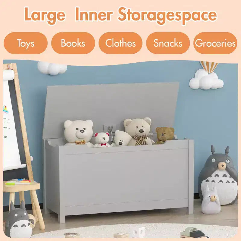 Whisen Kids Contenitore Porta Giocattoli, Mobili Contenitori Utility con Coperchio a Cerniera di Sicurezza per Bambini dai 2 Anni in su, Montaggio Rapido