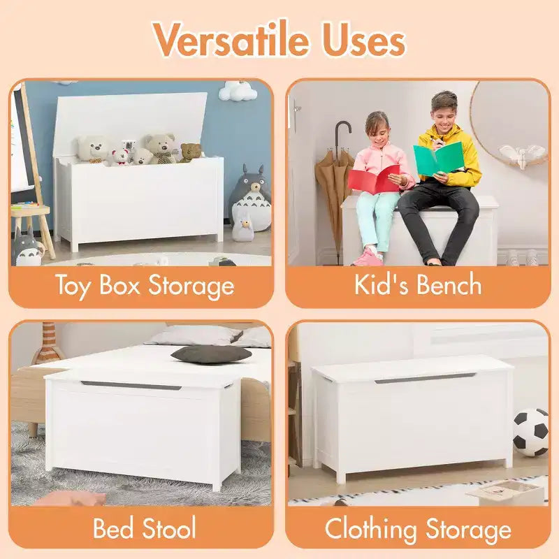 Whisen Kids Contenitore Porta Giocattoli, Mobili Contenitori Utility con Coperchio a Cerniera di Sicurezza per Bambini dai 2 Anni in su, Montaggio Rapido