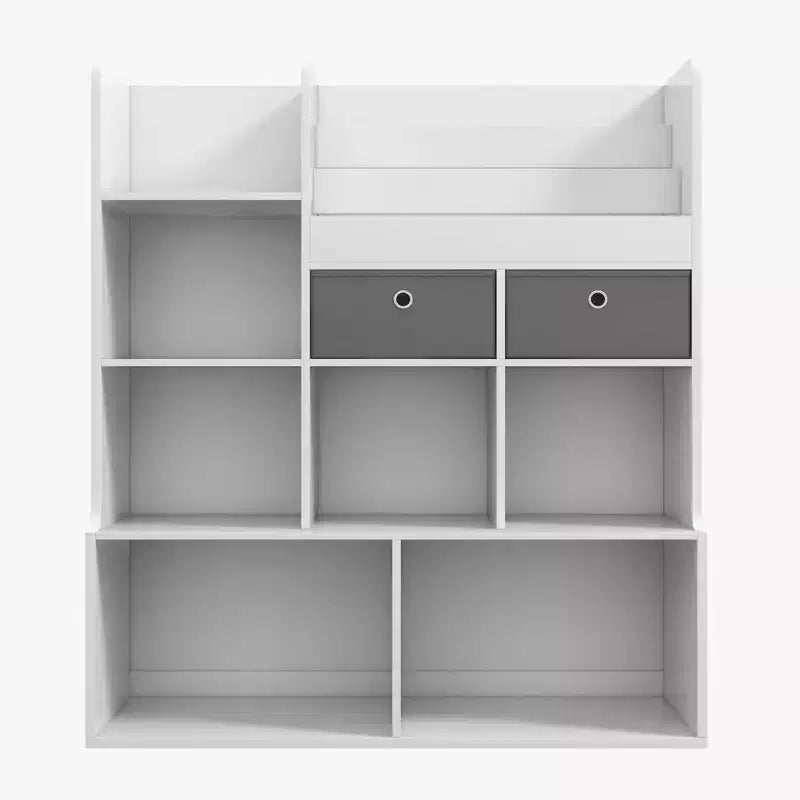 Scaffale per libri per bambini con cassetti, Armadietto contenitore da terra, Libreria moderna con scomparti