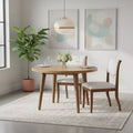 Homy Casa Set of 2 Upholstered Dining Chairs with Curved Backrest and Wooden Frame, White
