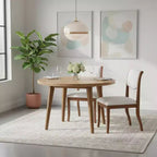 Homy Casa Set of 2 Upholstered Dining Chairs with Curved Backrest and Wooden Frame, White