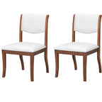 Homy Casa Set di 2 sedie da pranzo imbottite con schienale curvo e struttura in legno, bianche