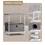Sorbus Comodino a 1 cassetto con ripiano - Struttura in acciaio, piano in legno e contenitori in tessuto facili da estrarre - Perfetto per casa, camera da letto, ufficio e dormitorio universitario