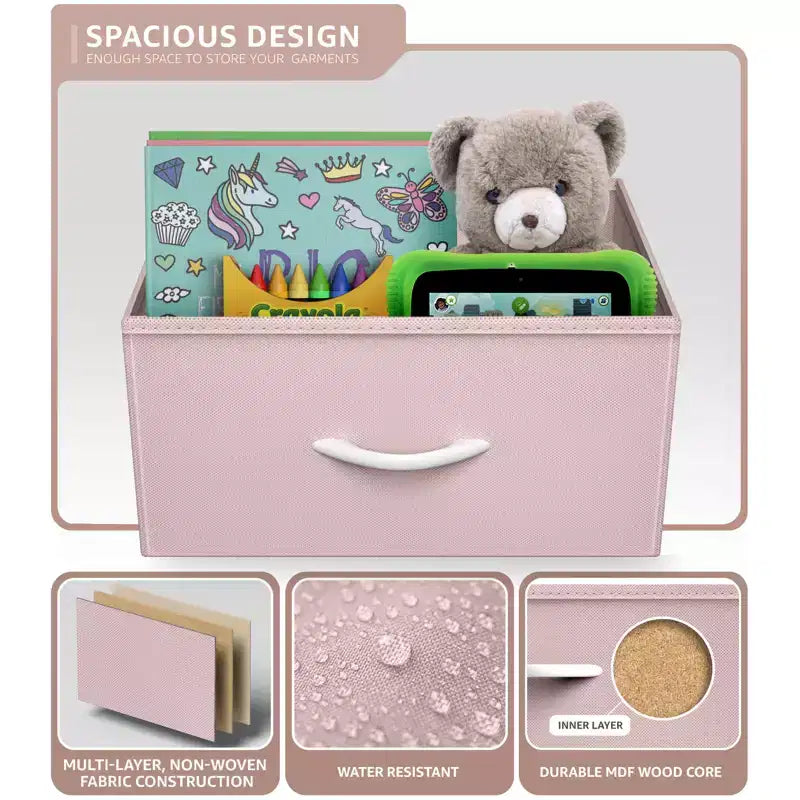 Sorbus Comodino a 1 cassetto con ripiano - Struttura in acciaio, piano in legno e contenitori in tessuto facili da estrarre - Perfetto per casa, camera da letto, ufficio e dormitorio universitario