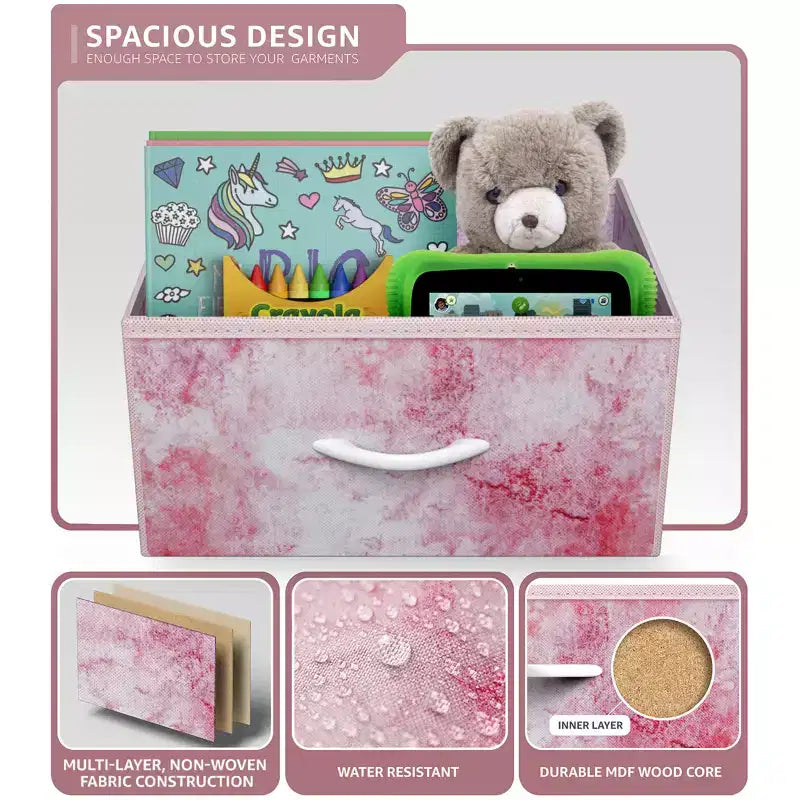 Sorbus Comodino a 1 cassetto con ripiano - Struttura in acciaio, piano in legno e contenitori in tessuto facili da estrarre - Perfetto per casa, camera da letto, ufficio e dormitorio universitario
