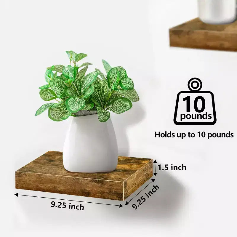 Sorbus Set di 3 Mensole Galleggianti Quadrate da 23 cm - per Decorazioni Salotto, Camera da Letto, Bagno, Casa e Cucina