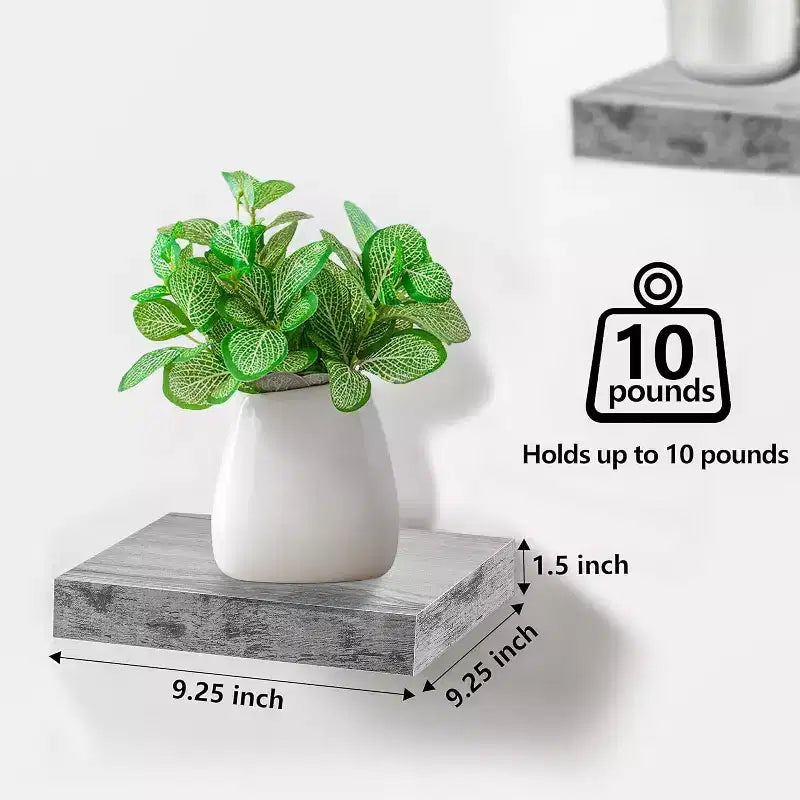 Sorbus Set di 3 Mensole Galleggianti Quadrate da 23 cm - per Decorazioni Salotto, Camera da Letto, Bagno, Casa e Cucina