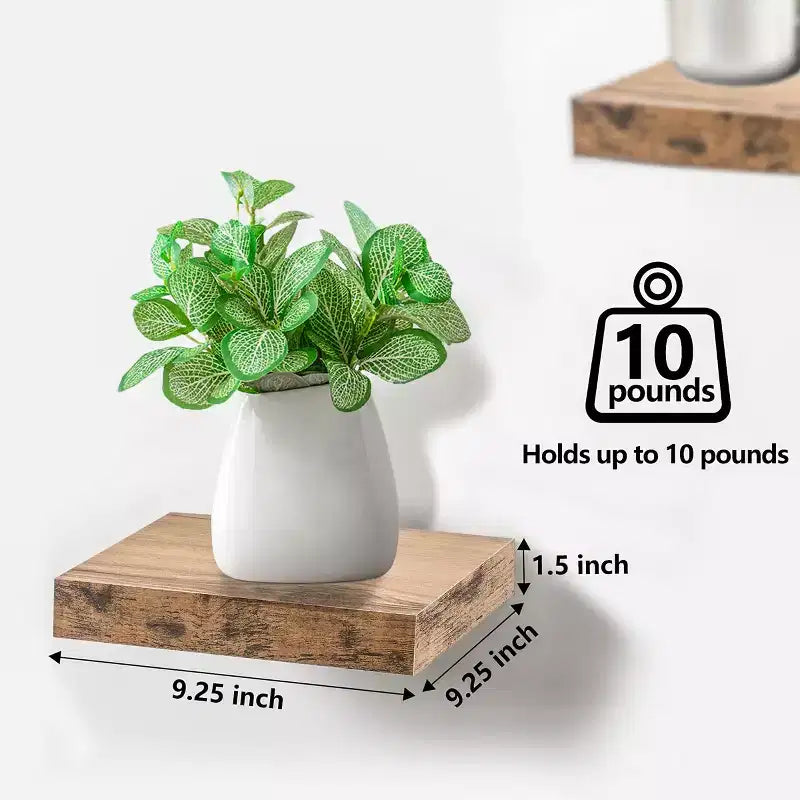 Sorbus Set di 3 Mensole Galleggianti Quadrate da 23 cm - per Decorazioni Salotto, Camera da Letto, Bagno, Casa e Cucina