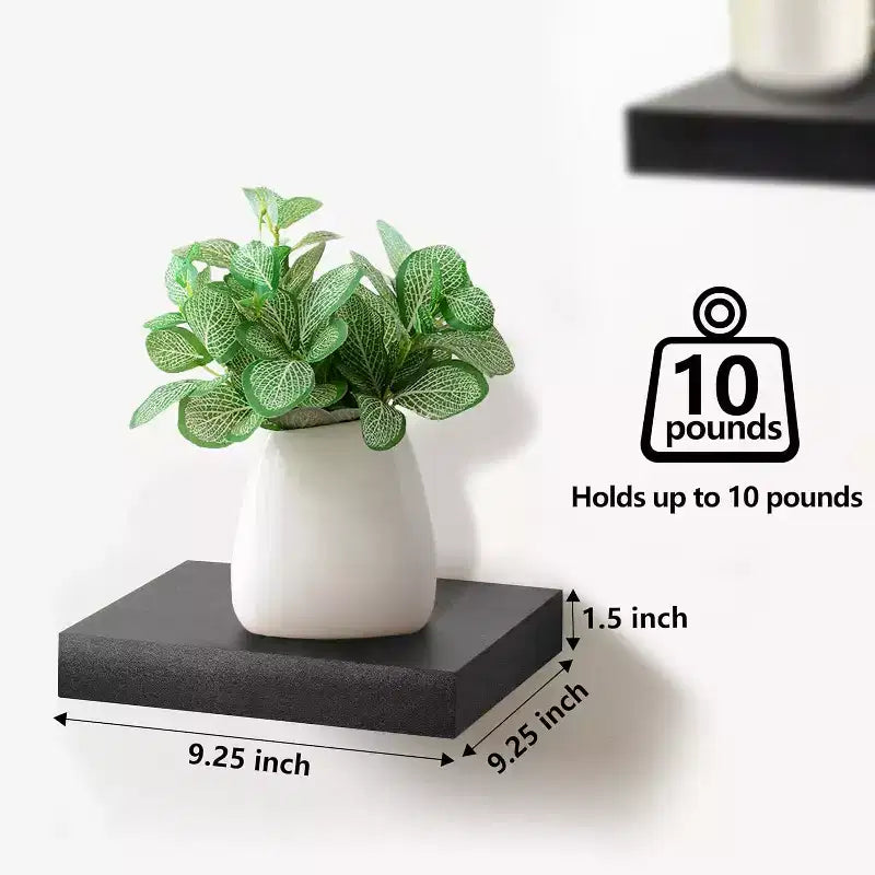 Sorbus Set di 3 Mensole Galleggianti Quadrate da 23 cm - per Decorazioni Salotto, Camera da Letto, Bagno, Casa e Cucina