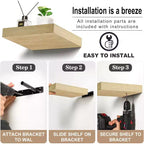 Sorbus Set di 3 Mensole Galleggianti Quadrate da 23 cm - per Decorazioni Salotto, Camera da Letto, Bagno, Casa e Cucina