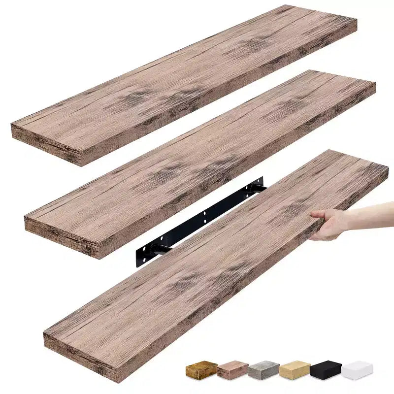 Confezione da 3 (35x9) mensole a muro lunghe Sorbus per camera da letto, arredamento, cucina, soggiorno - per trofei, cornici, libreria