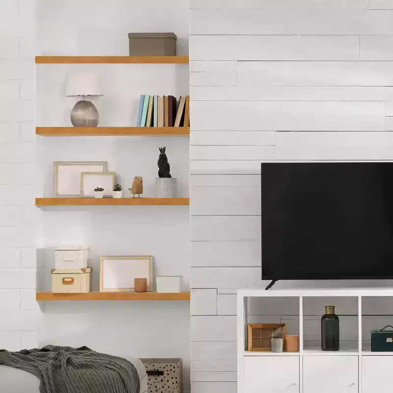 Sorbus, confezione da 2 mensole galleggianti da 24 pollici in legno massiccio - per l'arredamento di bagno, libri, camera da letto e soggiorno