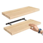 Sorbus, confezione da 2 mensole galleggianti da 24 pollici in legno massiccio - per l'arredamento di bagno, libri, camera da letto e soggiorno