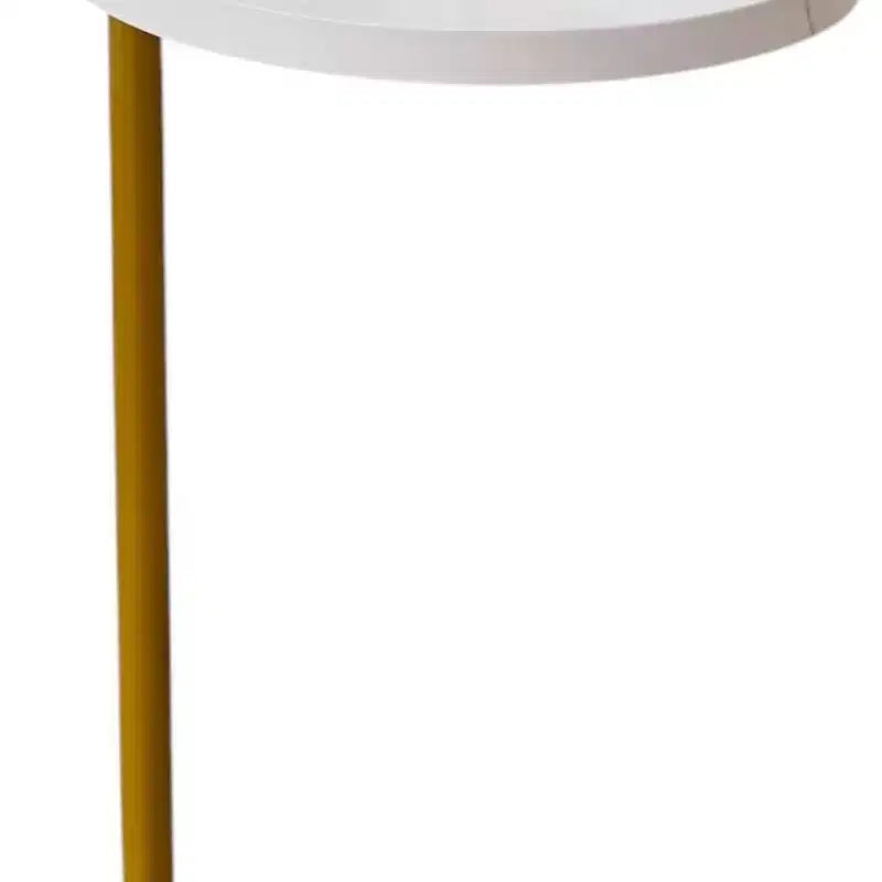 HomeRoots Set di due tavolini ovali in simil marmo e metallo bianco e oro