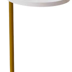 HomeRoots Set di due tavolini ovali in simil marmo e metallo bianco e oro