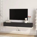 Mobile TV sospeso, mobile TV da 71 pollici a parete, mensola TV sospesa a parete con luci a LED