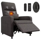 Recliner Chair, Reclining Sofa Adjustable Recliner, Lazy Chair, Ergonomic Overstuffed Tall Back, Padded Seat, 2 Side Pockets, for Living Room