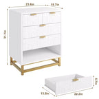 Cassettiera Grande per Corridoio, Cassettiera con Base in Metallo, Cassettiera a 5 Cassetti per Camera da Letto, Mobile Contenitore Moderno