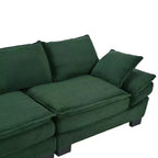 Divano in tessuto a coste curvato moderno Clihome 85.4, divano con schienale imbottito con 2 cuscini decorativi