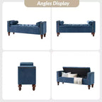 Panca contenitore Antonia con due cuscini circolari e gambe in legno massiccio|ART OF LIVING DESIGNS