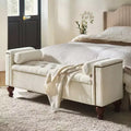 Panca contenitore Antonia con due cuscini circolari e gambe in legno massiccio|ART OF LIVING DESIGNS