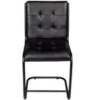 HomeRoots Tufted Black Upholstered Leather Dining Side Chair