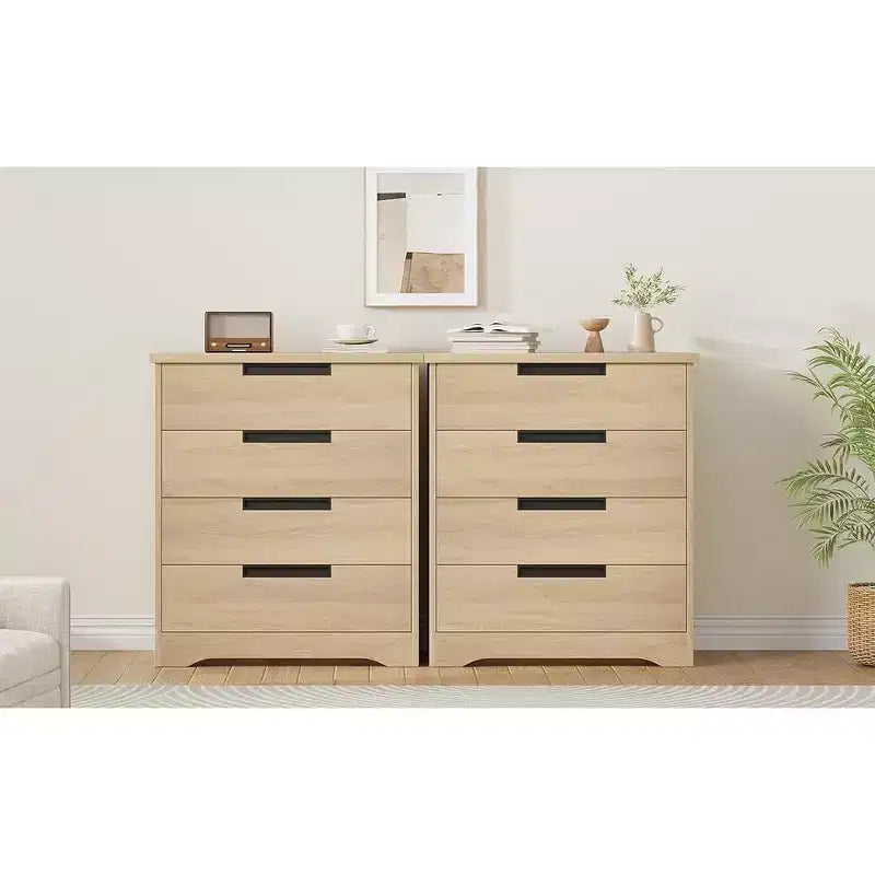 Cassettiera a quattro cassetti con maniglia integrata, mobiletto in legno, salvaspazio, adatto per soggiorni e corridoi.