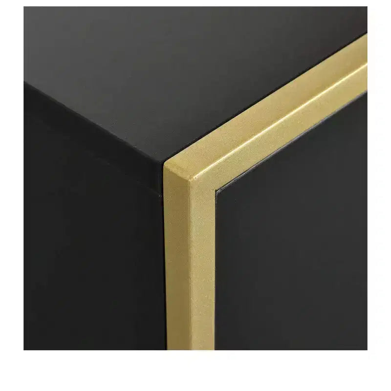 Comodino moderno con 2 cassetti, piccolo comodino in legno con contenitore, comodino moderno con struttura in metallo per piccoli spazi