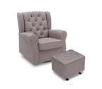 Delta Children Pouf Ottomano Emma, con trapuntatura a rombi, colore: Grigio francese