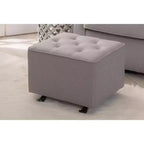 Delta Children Pouf Ottomano Emma, con trapuntatura a rombi, colore: Grigio francese