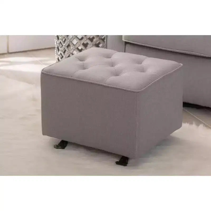 Delta Children Pouf Ottomano Emma, con trapuntatura a rombi, colore: Grigio francese
