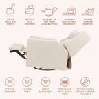 Babyletto Kiwi Deluxe Poltrona reclinabile elettrica e girevole con funzione dondolo, riscaldamento e massaggio