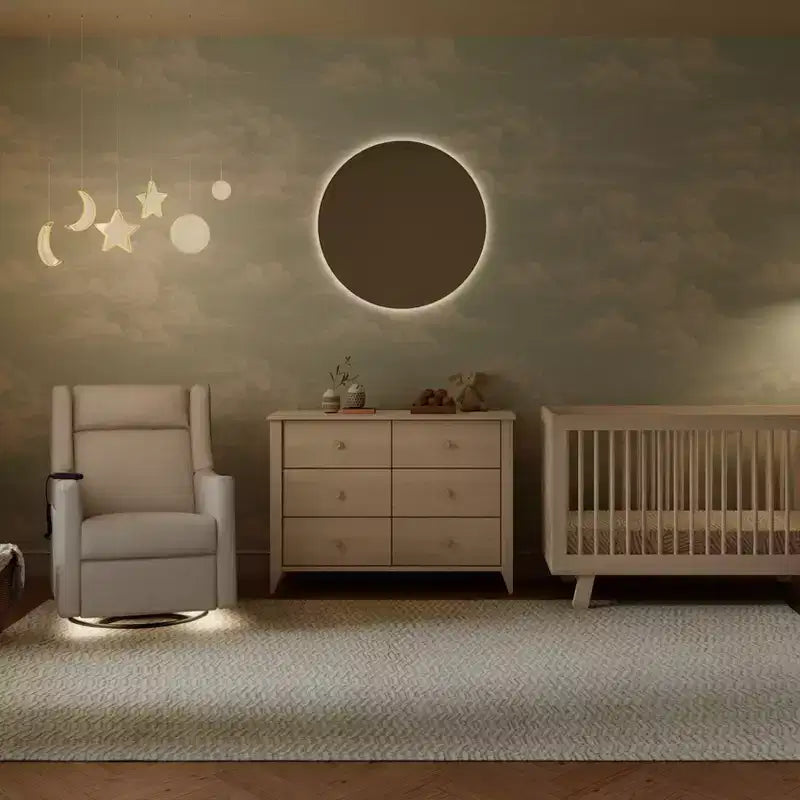 Babyletto Kiwi Deluxe Poltrona reclinabile elettrica e girevole con funzione dondolo, riscaldamento e massaggio