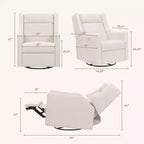 Babyletto Kiwi Deluxe Poltrona reclinabile elettrica e girevole con funzione dondolo, riscaldamento e massaggio