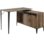 GDFStudio Pampas Scrivania a L con Porta Scorrevole a Fienile