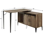 GDFStudio Pampas Scrivania a L con Porta Scorrevole a Fienile