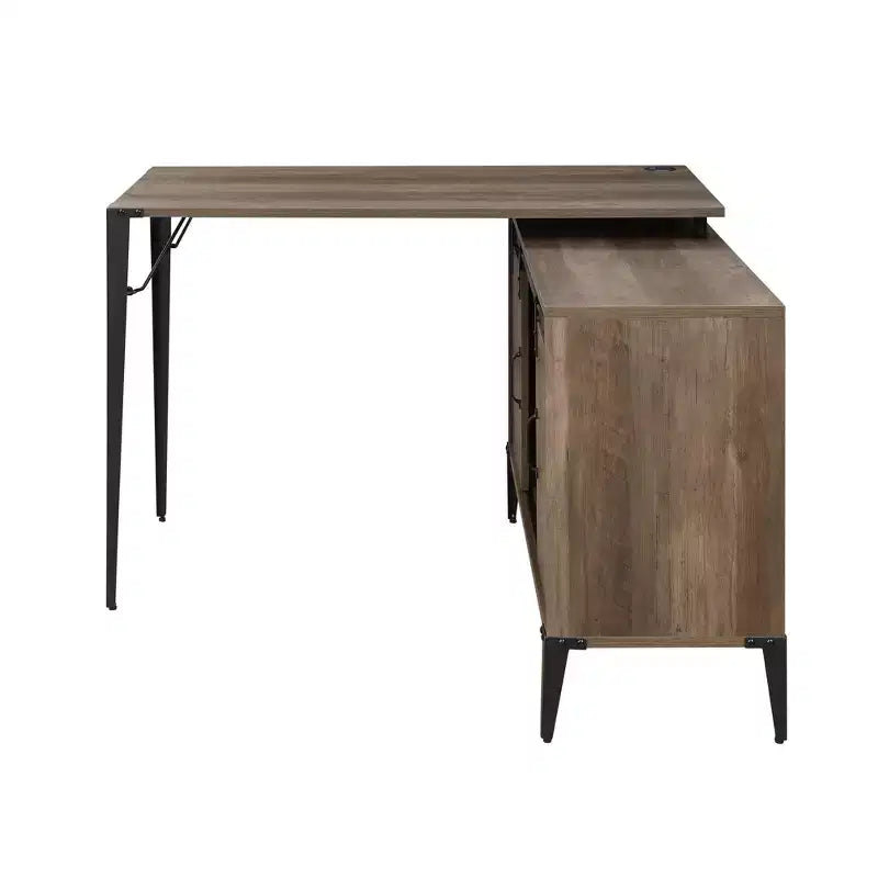 GDFStudio Pampas Scrivania a L con Porta Scorrevole a Fienile