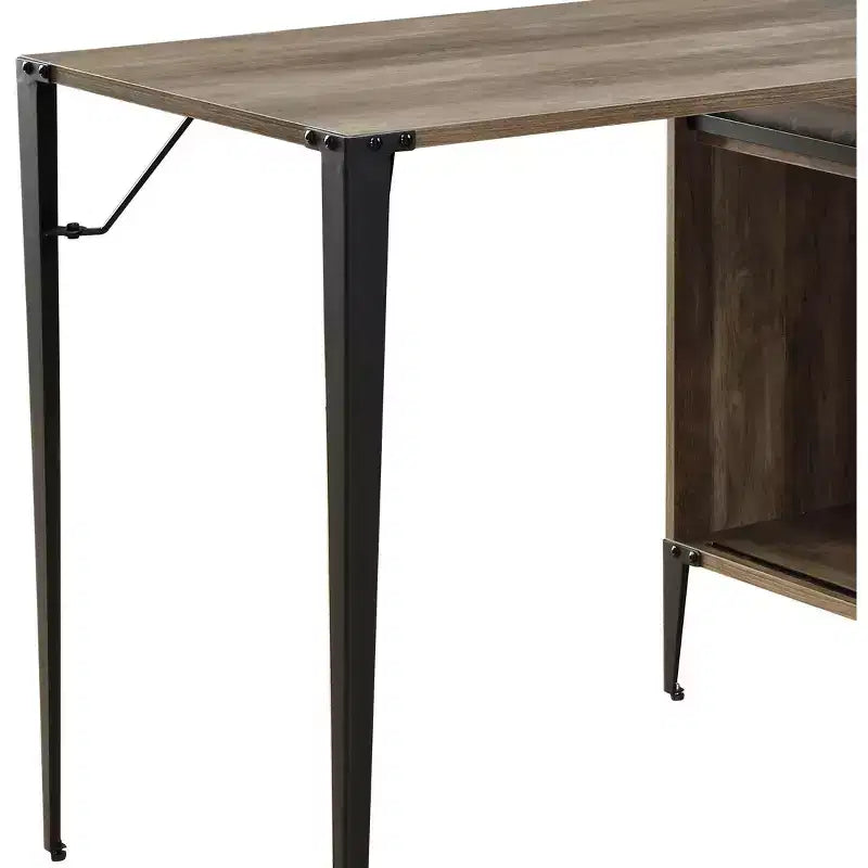 GDFStudio Pampas Scrivania a L con Porta Scorrevole a Fienile