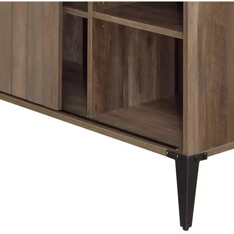 GDFStudio Pampas Scrivania a L con Porta Scorrevole a Fienile